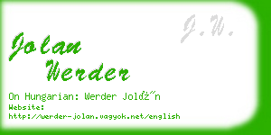 jolan werder business card